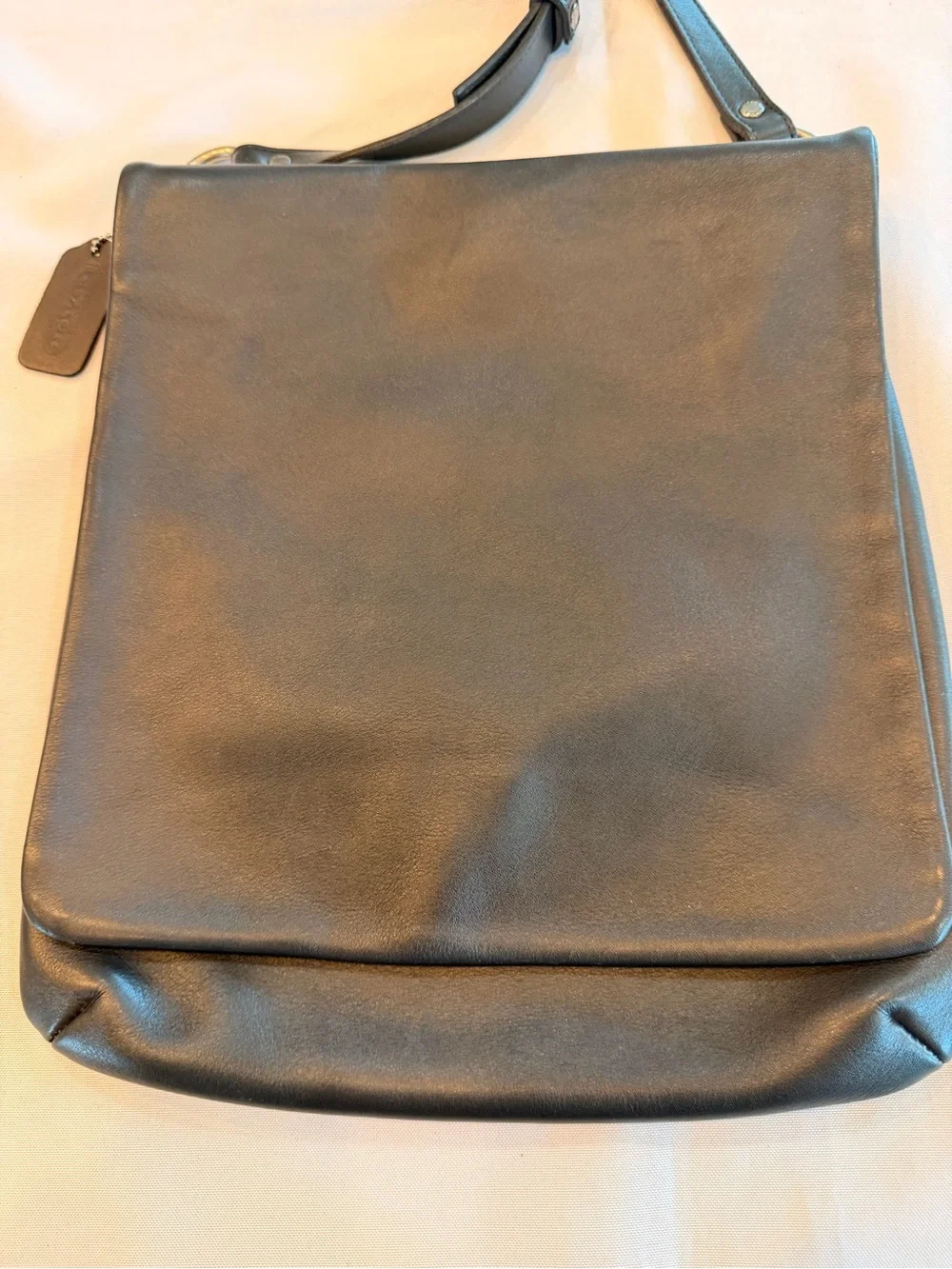 Vintage Coach Chelsea Black Messenger Slim Large Crossbody Bag No 9458